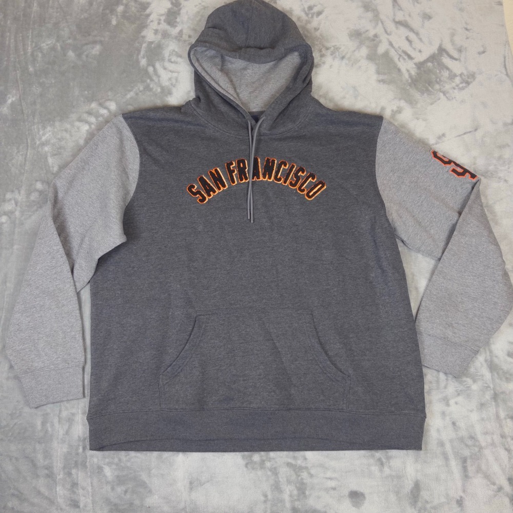 San Francisco Giants Majestic Hoodie Mens 2XL Grey MLB Baseball Pullover